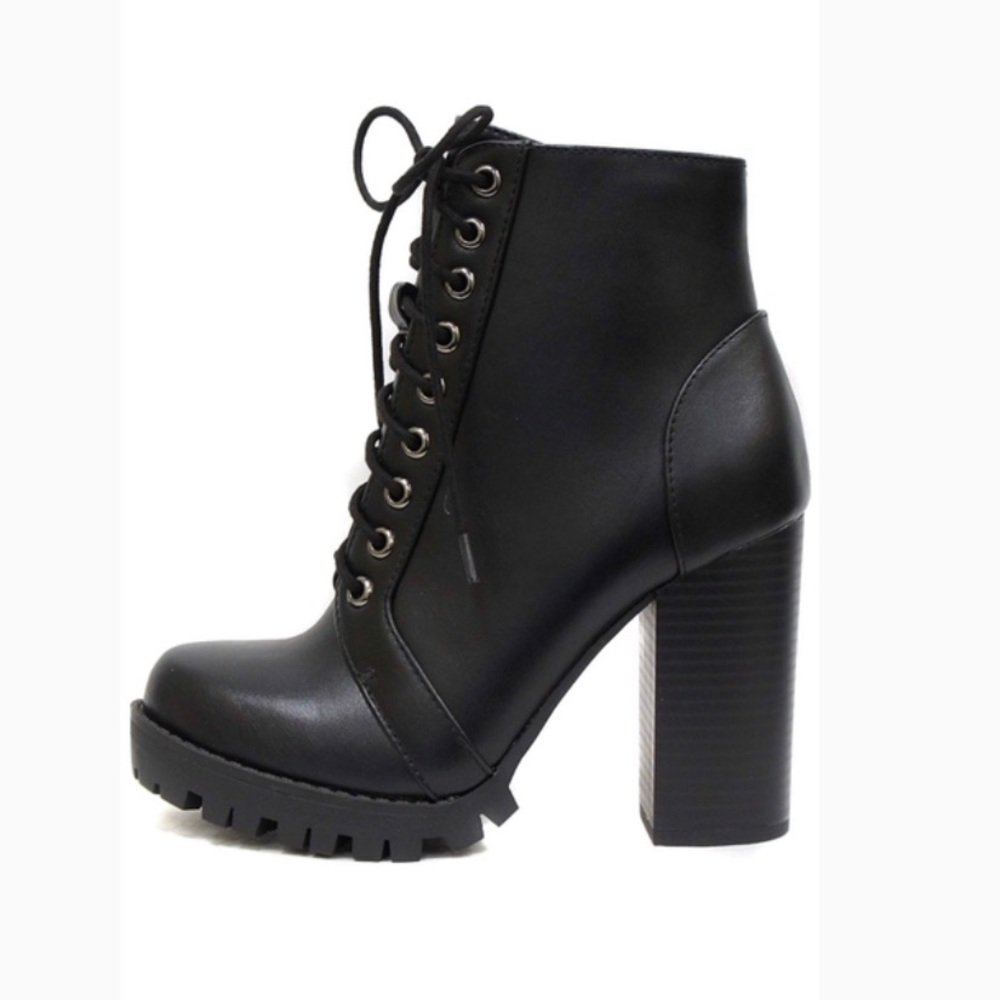Fashion Lace Up Military Inspired Ankle Boots